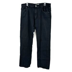 Calvin Klein Jeans Size 38x34 Jeans Black‎ Straight Leg Solid Dark Wash Denim